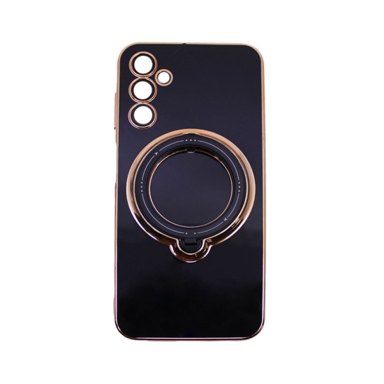 Hard Silicone Case with Camera Shield and Support Ring for Samsung Galaxy A34 5g Black Hard Silicone Case with Camera Shield and Support Ring for Samsung Galaxy A34 5g Black